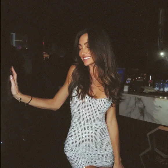 Oh Polly White Embellished Halterneck Mini Dress - Picture 2 of 4